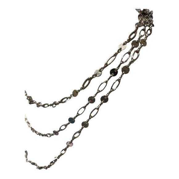 Baublebar three strand Silver Disc & Link Necklace. - Picture 4 of 12